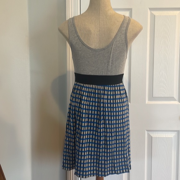 Twnntyone Dress mini blue black gray plaid Sleeveless womens size M rayon cotton - Picture 9 of 16